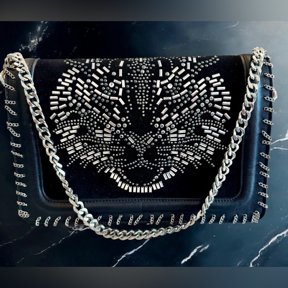 Topshop Studded Chain Shoulder Bag – Suede Front Flap – EUC - Picture 3 of 17